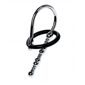 Серебристый уретральный плаг-бусины TOYFA Metal с мягким фиксириющим кольцом - ToyFa - купить с доставкой в Нальчике