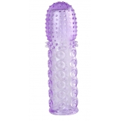 Насадка гелевая фиолетовая с точками, шипами и наплывами - 13,5 см. - Toyfa Basic - в Нальчике купить с доставкой Насадка гелевая фиолетовая с точками, шипами и наплывами - 13,5 см. - Toyfa Basic - в Нальчике купить с доставкой