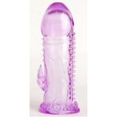 Фиолетовая гелевая насадка с шипами - 13 см. - Toyfa Basic - в Нальчике купить с доставкой