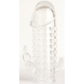 Гелевая прозрачная насадка с 2 отростками - 13 см. - Toyfa Basic - в Нальчике купить с доставкой