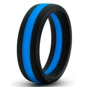 Черно-синее эрекционное кольцо Silicone Go Pro Cock Ring - Blush Novelties - в Нальчике купить с доставкой