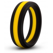 Черно-желтое силиконовое эрекционное кольцо Silicone Go Pro Cock Ring - Blush Novelties - в Нальчике купить с доставкой