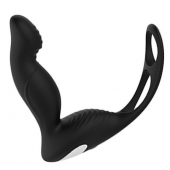 Черный вибромассажер простаты P-PLEASER W ERECTION ENHANCE - Dream Toys - в Нальчике купить с доставкой