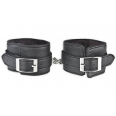 Черные фиксаторы для ног на цепи с мехом внутри - Lux Fetish - купить с доставкой в Нальчике