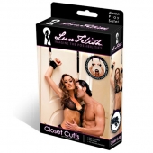 Черные фиксаторы с креплением к двери - Lux Fetish - купить с доставкой в Нальчике