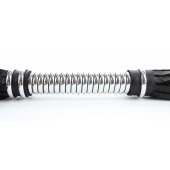 Черная плеть с серебристой ручкой - 44 см. - БДСМ Арсенал - купить с доставкой в Нальчике