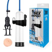 Прозрачная вакуумная вибропомпа Sex Expert с насадкой-вагиной - Sex Expert - в Нальчике купить с доставкой