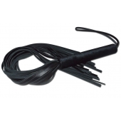 Чёрная кожаная плеть с жесткой ручкой - 63 см. - Sitabella - купить с доставкой в Нальчике