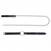 Черный поводок и чокер с кольцом Rada - Rebelts - купить с доставкой в Нальчике