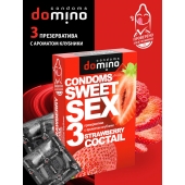 Презервативы для орального секса DOMINO Sweet Sex с ароматом клубничного коктейля  - 3 шт. - Domino - купить с доставкой в Нальчике