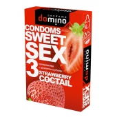 Презервативы для орального секса DOMINO Sweet Sex с ароматом клубничного коктейля  - 3 шт. - Domino - купить с доставкой в Нальчике