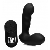 Черный стимулятор простаты Alpha-Pro 7X P-Milker Silicone Prostate Stimulator with Milking Bead - XR Brands - в Нальчике купить с доставкой