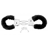 Меховые чёрные наручники Beginner s Furry Cuffs - Pipedream - купить с доставкой в Нальчике