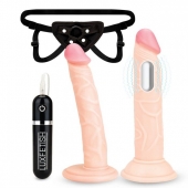 Регулируемые трусики с 2 насадками - 16 и 15 см. - Lux Fetish - купить с доставкой в Нальчике