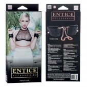 Черные мягкие наручники Entice French Cuffs с цепью - California Exotic Novelties - купить с доставкой в Нальчике