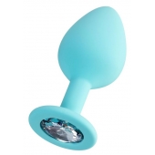 Мятная анальная втулка Brilliant с прозрачным кристаллом - 8 см. - ToyFa - купить с доставкой в Нальчике Мятная анальная втулка Brilliant с прозрачным кристаллом - 8 см. - ToyFa - купить с доставкой в Нальчике