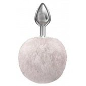 Серебристая анальная пробка с белым пушистым хвостиком Twinkle - Lola Games - купить с доставкой в Нальчике