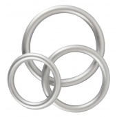 Набор из 3 эрекционных колец под металл Metallic Silicone Cock Ring Set - Orion - в Нальчике купить с доставкой