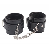 Черные оковы на ноги Obey Me Leather Ankle Cuffs - Chisa - купить с доставкой в Нальчике