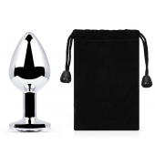 Серебристая анальная пробка с прозрачным стразом - 7,2 см. - Anal Jewelry Plug - купить с доставкой в Нальчике Серебристая анальная пробка с прозрачным стразом - 7,2 см. - Anal Jewelry Plug - купить с доставкой в Нальчике