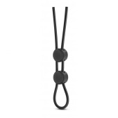 Черное двойное эрекционное лассо Silicone Double Loop Cock Ring - Blush Novelties - в Нальчике купить с доставкой