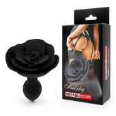 Черная гладкая анальная втулка-роза - Notabu - купить с доставкой в Нальчике