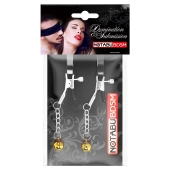 Оригинальные зажимы на соски с желтыми шариками - Notabu - купить с доставкой в Нальчике