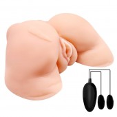 Телесная вибровагина Julie с 2 рабочими отверстиями - Baile - в Нальчике купить с доставкой