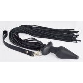 Черная анальная пробка с плетью - Sitabella - купить с доставкой в Нальчике