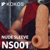 Телесная открытая насадка-реалистик с подхватом мошонки Nude Sleeve M - 12 см. - KOKOS - в Нальчике купить с доставкой