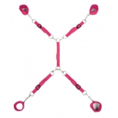 Ярко-розовый набор фиксаций на кровати Classic Bed Spreader - Lux Fetish - купить с доставкой в Нальчике