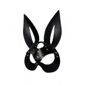 Черная кожаная маска зайки Miss Bunny - БДСМ Арсенал - купить с доставкой в Нальчике