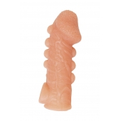 Телесная закрытая насадка с шишечками Cock Sleeve Size M - 15,6 см. - KOKOS - в Нальчике купить с доставкой