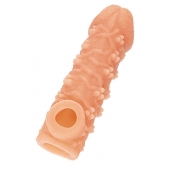 Телесная закрытая насадка с пучками шишечек Cock Sleeve Size L - 17,6 см. - KOKOS - в Нальчике купить с доставкой