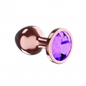 Пробка цвета розового золота с фиолетовым кристаллом Diamond Amethyst Shine S - 7,2 см. - Lola Games - купить с доставкой в Нальчике