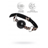 Черный кляп-шар на леопардовых ремешках Anonymo - ToyFa - купить с доставкой в Нальчике Черный кляп-шар на леопардовых ремешках Anonymo - ToyFa - купить с доставкой в Нальчике