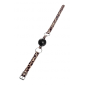 Черный кляп-шар на леопардовых ремешках Anonymo - ToyFa - купить с доставкой в Нальчике Черный кляп-шар на леопардовых ремешках Anonymo - ToyFa - купить с доставкой в Нальчике