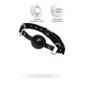 Черный кляп-шар на кожаных ремешках Anonymo - ToyFa - купить с доставкой в Нальчике Черный кляп-шар на кожаных ремешках Anonymo - ToyFa - купить с доставкой в Нальчике