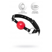 Красный кляп-шар на черных ремешках Anonymo - ToyFa - купить с доставкой в Нальчике Красный кляп-шар на черных ремешках Anonymo - ToyFa - купить с доставкой в Нальчике