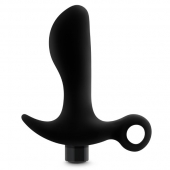 Черный анальный вибратор Silicone Vibrating Prostate Massager 01 - 10,8 см. - Blush Novelties - в Нальчике купить с доставкой