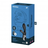Черный анальный вибратор Heat Climax+ с функцией нагрева - 20,6 см. - Satisfyer - в Нальчике купить с доставкой
