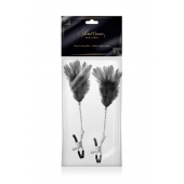 Зажимы для сосков с черными перьями Sweet Caress Feather Nipple Clumps - Sweet Caress - купить с доставкой в Нальчике