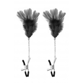 Зажимы для сосков с черными перьями Sweet Caress Feather Nipple Clumps - Sweet Caress - купить с доставкой в Нальчике