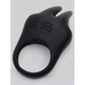 Черное эрекционное виброкольцо Sensation Rechargeable Vibrating Rabbit Love Ring - Fifty Shades of Grey - в Нальчике купить с доставкой