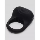 Черное эрекционное виброкольцо Sensation Rechargeable Vibrating Love Ring - Fifty Shades of Grey - в Нальчике купить с доставкой