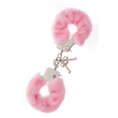 Металлические наручники с розовой меховой опушкой METAL HANDCUFF WITH PLUSH PINK - Dream Toys - купить с доставкой в Нальчике