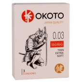 Тонкие презервативы OKOTO Thin Extra Soft - 3 шт. - Sitabella - купить с доставкой в Нальчике