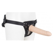 Пустотелый страпон Harness CLASSIC с бандажом - 19,5 см. - LOVETOY (А-Полимер) - купить с доставкой в Нальчике