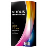 Цветные ароматизированные презервативы VITALIS PREMIUM color   flavor - 12 шт. - Vitalis - купить с доставкой в Нальчике