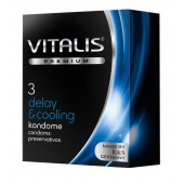 Презервативы VITALIS PREMIUM delay   cooling с охлаждающим эффектом - 3 шт. - Vitalis - купить с доставкой в Нальчике